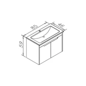 Orka Lago 85 cm Beyaz Banyo Dolabı Alt Modül ve Lavabo thumbnail 3