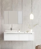 Orka Biella 140 cm Beyaz Banyo Dolabı Takımı thumbnail 1