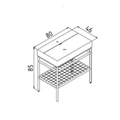 Orka Capetown 80 cm Siyah Banyo Dolabı Alt Modül ve Lavabo thumbnail 3