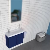 Orka Ferla 60 cm Mavi Banyo Dolabı Alt Modül ve Lavabo thumbnail 1
