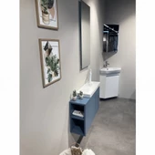 Orka Ferla 80 cm Mavi Banyo Dolabı Alt Modül ve Lavabo thumbnail 2