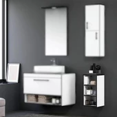 Orka Knidos 30 cm Beyaz Alt Banyo Boy Çamaşır Dolabı - 3