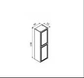 Orka Rio 40 cm Antrasit Banyo Boy Çamaşır Dolabı thumbnail 2