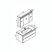 Orka Varna 120 cm Mat Beyaz Banyo Dolabı Takımı - 6