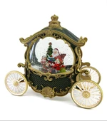 Noel Baba Özel Tasarım Bal Kabağı Işıklı ve Müzikli Kar Küresi - Yeşil thumbnail 2