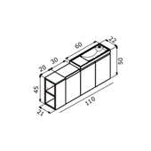 Orka Ferla 110 cm Gri Banyo Dolabı Alt Modül ve Lavabo thumbnail 3