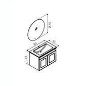 Orka Limpo 80 cm Mat Beyaz Kapaklı Banyo Dolabı Takımı thumbnail 3