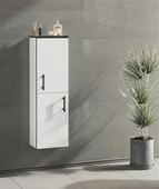 Orka Knidos 30 cm Beyaz Banyo Boy Çamaşır Dolabı - 1