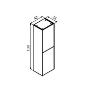 Orka Milano 40 cm Yeşil Banyo Boy Çamaşır Dolabı - 3