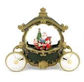 Noel Baba Özel Tasarım Bal Kabağı Işıklı ve Müzikli Kar Küresi - Yeşil thumbnail 1