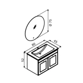 Orka Limpo 80 cm Mat Antrasit Kapaklı Banyo Dolabı Takımı thumbnail 3