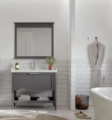 Orka Bastle 100 cm Mat Gri Banyo Dolabı Takımı thumbnail 1