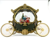 Noel Baba Özel Tasarım Bal Kabağı Işıklı ve Müzikli Kar Küresi - Yeşil thumbnail 4