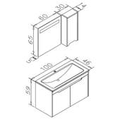 Orka Lago 100 cm Antrasit Banyo Dolabı Takımı thumbnail 5