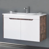 Orka Lago 85 cm Beyaz Banyo Dolabı Alt Modül ve Lavabo thumbnail 1