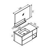 Orka Milano 100 cm Mat Yeşil Banyo Dolabı Takımı thumbnail 3