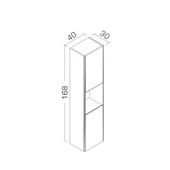 Orka Duden 40 cm Beyaz Banyo Boy Çamaşır Dolabı - 3