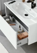 Orka Likya 100 cm Mat Beyaz Banyo Dolabı Takımı - 3