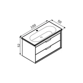 Orka Clay 100 cm Beyaz Banyo Dolabı Alt Modül ve Lavabo - 2