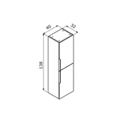 Orka Pure 40 cm Gri Banyo Boy Çamaşır Dolabı - 2