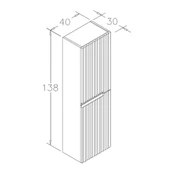 Orka Moonlight 40 cm Antrasit Banyo Boy Çamaşır Dolabı thumbnail 3