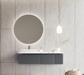 Orka Biella 140 cm Antrasit Ledli Banyo Dolabı Takımı thumbnail 1