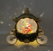 Noel Baba Özel Tasarım Bal Kabağı Işıklı ve Müzikli Kar Küresi - Yeşil thumbnail 5