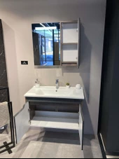 Orka Lago 85 cm Antrasit Banyo Dolabı Takımı thumbnail 2