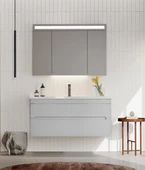 Orka Varna 100 cm Mat Beyaz Banyo Dolabı Takımı thumbnail 1