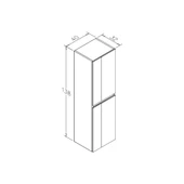 Orka Likya 40 cm Beyaz Banyo Boy Çamaşır Dolabı - 3