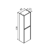 Orka Clay 40 cm Beyaz Banyo Boy Çamaşır Dolabı thumbnail 2