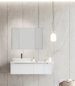 Orka Biella 120 cm Beyaz Banyo Dolabı Takımı thumbnail 1