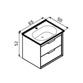 Orka Clay 65 cm Beyaz Banyo Dolabı Alt Modül ve Lavabo - 3
