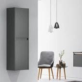 Orka Lisbon 40 cm Antrasit Banyo Boy Çamaşır Dolabı thumbnail 1