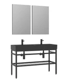 Orka Capetown 120 cm Siyah Banyo Dolabı Alt Modül ve Lavabo thumbnail 2