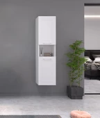 Orka Limpo 35 cm Beyaz Banyo Boy Çamaşır Dolabı - 1