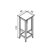 Orka Bastle 47 cm Lacivert Banyo Boy Çamaşır Dolabı thumbnail 2