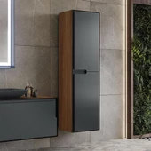 Orka Craft 40 cm Ceviz Banyo Boy Çamaşır Dolabı - 3