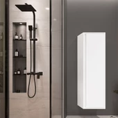 Orka Verona 40 cm Parlak Beyaz Banyo Boy Çamaşır Dolabı - 1