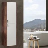 Orka Luna 40 cm Kahve Banyo Boy Çamaşır Dolabı thumbnail 1