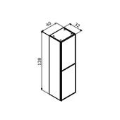 Orka Urban 40 cm Siyah Banyo Boy Çamaşır Dolabı - 3
