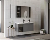 Orka Pure 80 cm Mat Gri Banyo Dolabı Takımı thumbnail 1