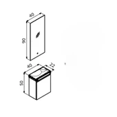 Orka Ferla 40 cm Mat Mavi Banyo Dolabı Takımı thumbnail 2