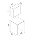 Orka Sedir 65 cm Mat Beyaz Çamaşır Dolabı Takımı thumbnail 2