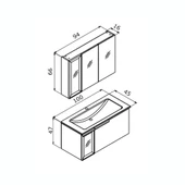 Orka Pure 100 cm Mat Beyaz Banyo Dolabı Takımı - 5