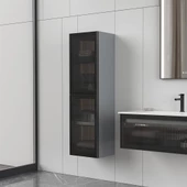 Orka Urban 40 cm Siyah Banyo Boy Çamaşır Dolabı - 2
