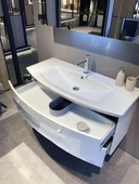 Orka Urla 110 cm Parlak Beyaz Banyo Dolabı Takımı thumbnail 2