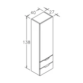 Orka Vento 40 cm Dublin Banyo Boy Çamaşır Dolabı thumbnail 3