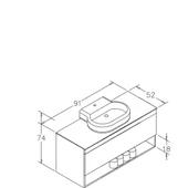 Orka Knidos 90 cm Navaro Banyo Dolabı Alt Modül ve Lavabo thumbnail 4
