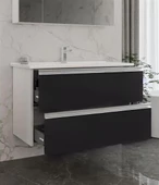 Orka Terme 100 cm Siyah Çekmeceli Banyo Dolabı Alt Modül ve Lavabo - 2